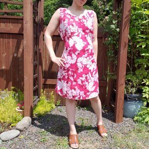 Vintage Expressions 90's Y2K Pink Floral Tropical Hawaiian Print Mini-dress XL